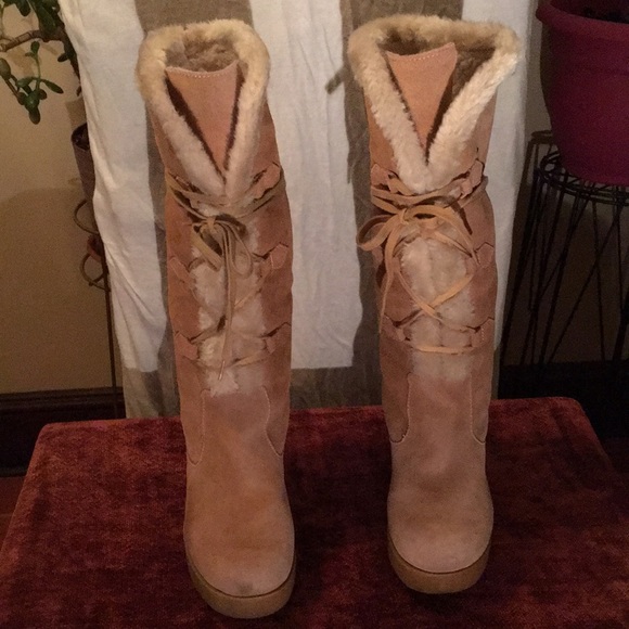 Michael Kors Fleece Lined Suede Boots - Picture 1 of 6